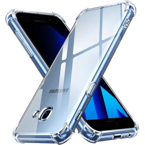 Coque Pour Samsung Galaxy A5 2017 Ultra Transparent Étui De Protection En Silicone Antichoc Avec Coins Renforcés Clair Mince Souple Tpu Bumper Housse