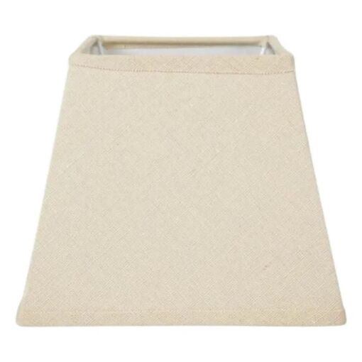 Abat-jour - Carr&eacute; - Beige - Pour lampe - Base 14 cm -