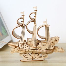 Modèle de voilier en bois fait à la main, puzzle 3D tridimensionnel, jouets pour enfants, décoration de table, cadeau
