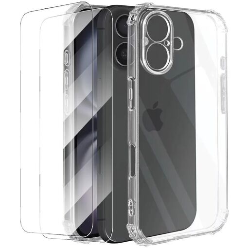 Coque + 2 Verres Tremp&eacute;s pour iPhone 17, Protection Silicone