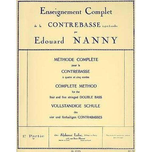 Enseignement Complet De La Contrebasse 4 Cordes Et 5 Cordes- 1er Partie