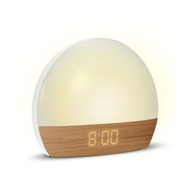 Réveil simulateur d'aube effet bois