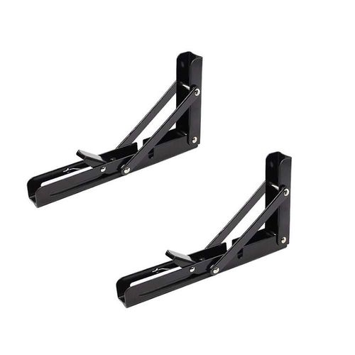 Support d'étagère pliant de 12 pouces, Support d'étagère murale robuste en acier inoxydable avec vis d'installation