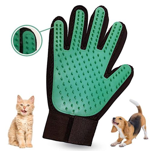 Une Paire De Gants De Brosse Pour Animaux De Compagnie, Pour Enlever Les Poils D'animaux, Brosse De Démêlage, Brosse À Gants Pour Massage Doux, Vert
