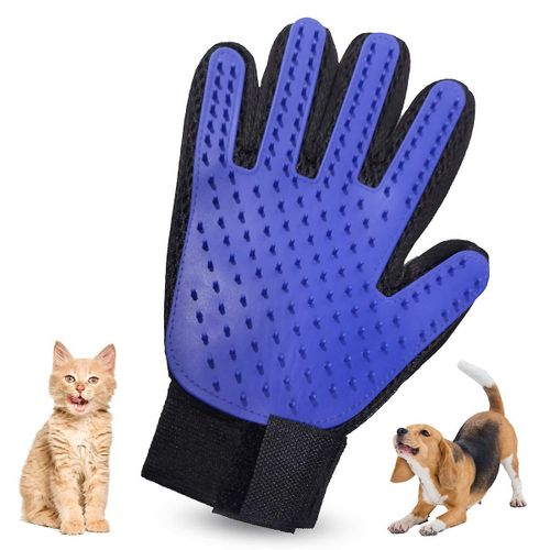 Une Paire De Gants De Brosse Pour Animaux De Compagnie, Pour Enlever Les Poils D'animaux, Brosse De Démêlage, Brosse À Gants Pour Massage Doux, Bleu