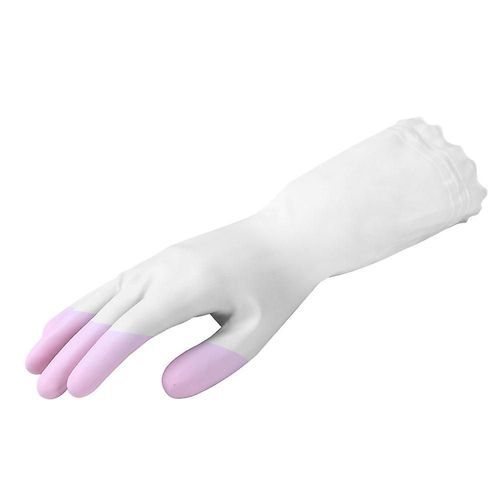 Gants De Vaisselle De Luxe Avec Doublure En Coton Sans Latex, Gants De Nettoyage En Vinyle, Une Paire M Violet