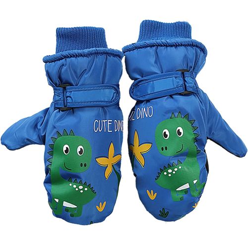 Mitaines De Neige Chaudes D'hiver Pour Enfants, Joli Dessin Animé Renne Dinosaure, Gants De Snowboard En Plein Air Bleus
