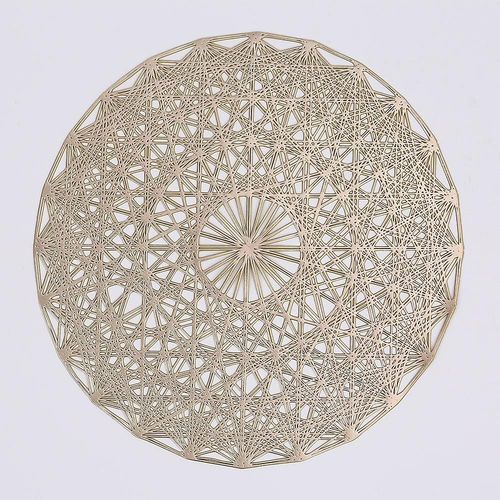 Napperons Et Sous-Verres Isolants Antidérapants, 6 Pièces, Tapis De Table En Pvc Tissés, Résistants À La Chaleur, Napperons En Vinyle, Or Clair