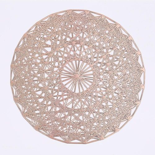Napperons Et Sous-Verres Isolants Antidérapants, 6 Pièces, Tapis De Table En Pvc Tissés, Napperons En Vinyle Résistant À La Chaleur, Or Rose