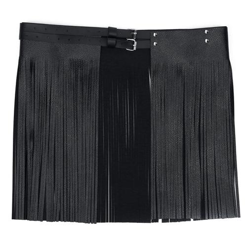 Ceinture large en cuir Pu pour femmes, ceinture de taille cintrée avec pompon, ceinture à franges pour Punk jean jupe pantalon Costume noir