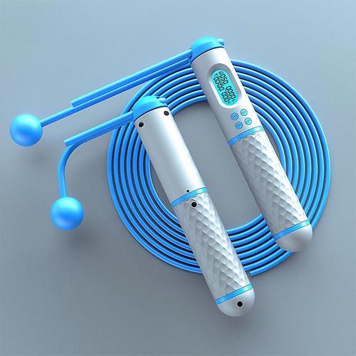 Corde à sauter intelligente avec compteur réglable sans fil cordes à sauter vitesse corde à sauter blanc bleu