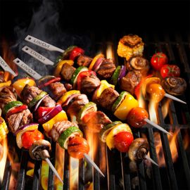 5 pi&egrave;ces 10 pouces plat Ti Barbecue brochettes ext&eacute;rieur arri&egrave;re-cour