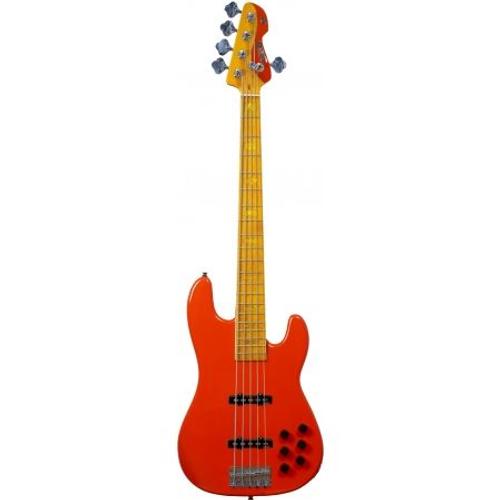 Markbass - Mb Gv 5 Gloxy Fiesta Red - Basse Active 5 Cordes Manche Érable Rouge