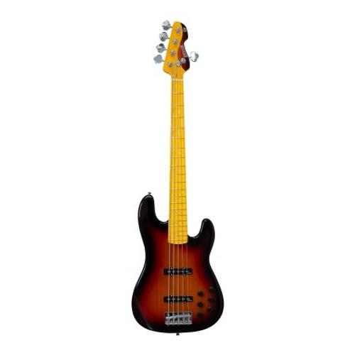 Markbass - Mb Gv 5 Gloxy Sunburst - Basse Active 5 Cordes Manche Érable Sunburst