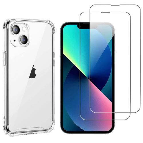 Coque Antichoc Pour Iphone 14 Plus Et 2 Verres Trempé Film Protection Ecran Phonillico®