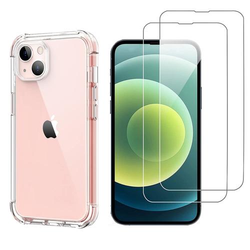 Coque Antichoc Pour Iphone 13 Mini Et 2 Verres Trempé Film Protection Ecran Phonillico®