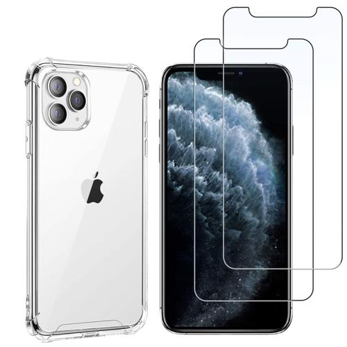 Coque Antichoc Pour Iphone 11 Pro Et 2 Verres Trempé Film Protection Ecran Phonillico®