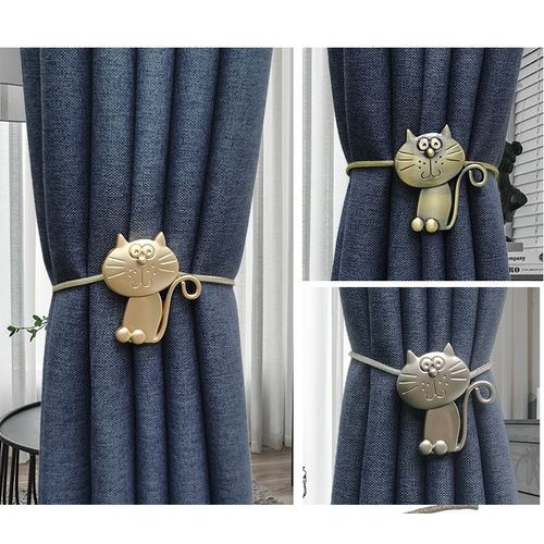 Boucle De Rideau, 1 Pièces (Argent) Le Chat Magnétique Corde De Rideau, Embrasses De Rideaux, Bretelles Pour Rideaux, Fleurs En Métal, Pour Rideaux De Chambre À Coucher De Salon
