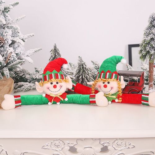 2 Pièces Fixations De Rideau De Noël - Elfe De Dessin Animé, Crochets De Rideau Pour Poupée, Lanière D'anneau De Rideau Ajustable