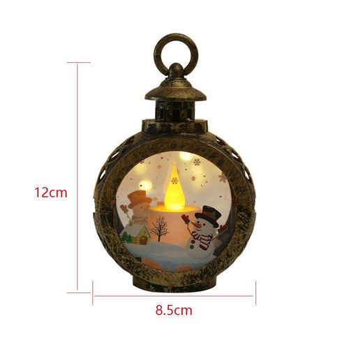 Lampe À Main Led Ronde De Noël - Bonhomme De Neige Doré Ancien, Décorations De Noël, Cadeaux De Réveillon De Noël Pour Sapin De Noël, Bougies Électroniques, Lanternes De Poney, Veilleuses Portables