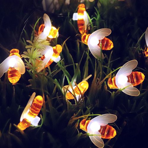Little Bee Light Solar Light String (Blanc Chaud) Led Petite Abeille Décoration Extérieure De Jardin De Noël