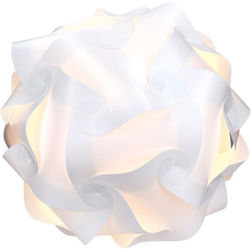 Lampe Puzzle Abat-Jour - Luminaire Plafond Ou Chevet - Lumière Blanche - Taille Xl - Montage 30 Pièces 15 Modèles - Diamètre Env 40 Cm