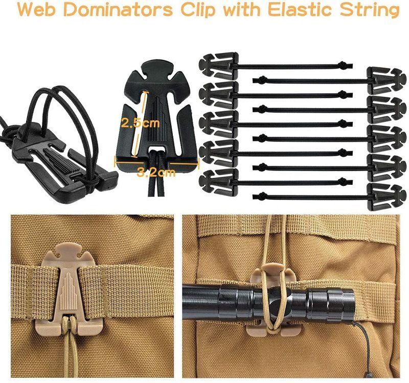 42 Piece Tactical Gear Clips, Easy Metal Spring Buckles, Outdoor Specific Spring Buckles, Mini Metal Backpack Buckle Set For Hiking, Fishing And Other Activities