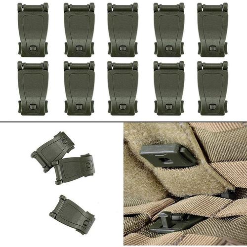 30pcs Outdoor Tactical Gear (Army Green), Tactical Backpack Multi - Function Hanging Buckle, Boucle Spéciale Pour L'extérieur, Mini Metal Backpack Buckle Set Pour L'alpinisme, La Pêche Et D'autres Act