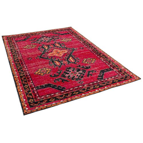 Pergamon Tapis Design À Poils Courts Modern Vintage Orient Motif Rouge 160x230 Cm
