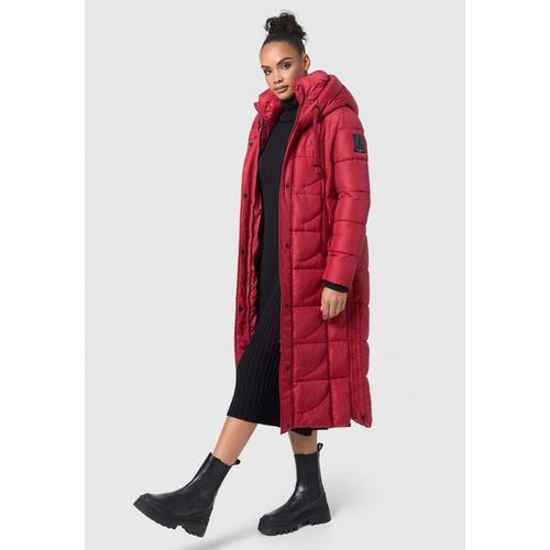 Manteau D'hiver Long À Capuche Pour Femme Waffelchen Navahoo Rouge Sang: L