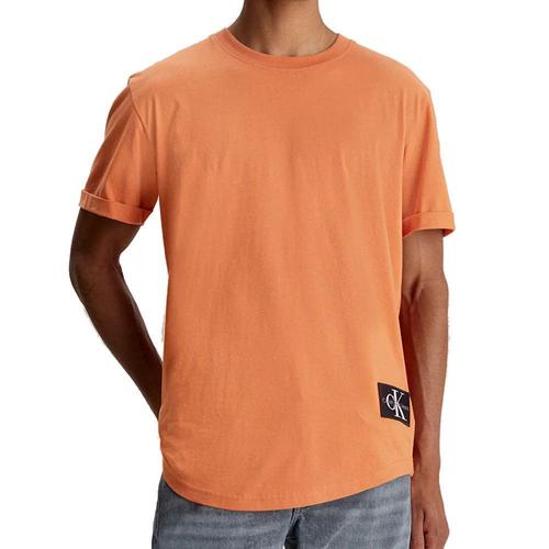 T-Shirt Orange Homme Calvin Klein Jeans Badge Turn Up