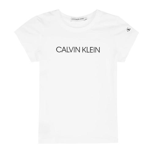 T-Shirt Blanc Garçon Calvin Klein Jeans Institutional