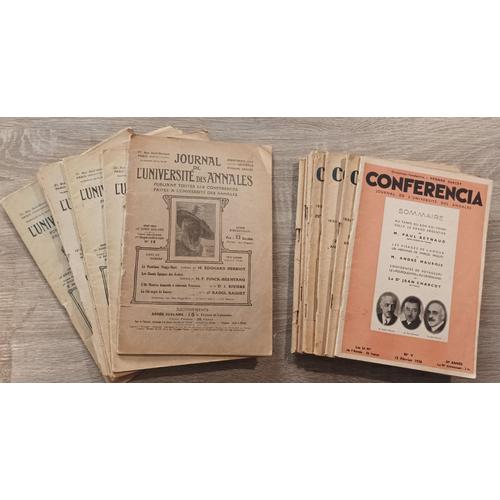 Lot De 16 Revues : 8 "Journal De L'université Des Annales " 1917-1919 Et 8 " Conferencia " 1929-1931 (+ 1936)