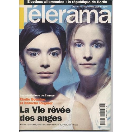 Télérama / 19-09-1998  N° 2540 : Elodie Bouchez / Natacha Regnier (5p) - Jane Birkin (2p) - Le Cameleon / Michael T Weiss (1p)