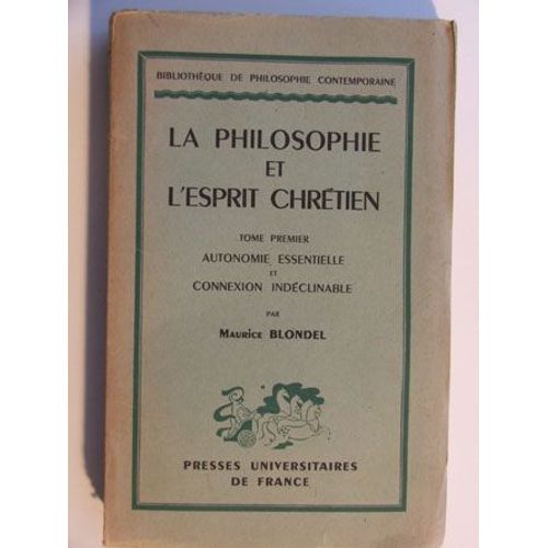 La Philosophie Et L Esprit Chrétien