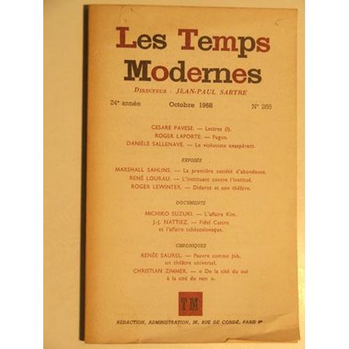 Les Temps Modernes - 24è Année - Octobre 1968 - N°268