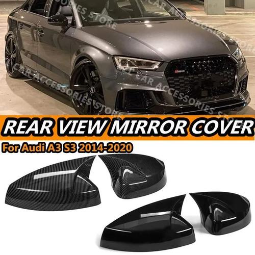 Coque Rétroviseur Pour Audi A3, S3, Rs3, 8v 2013-2020 Noir Brillant Ou Carbone