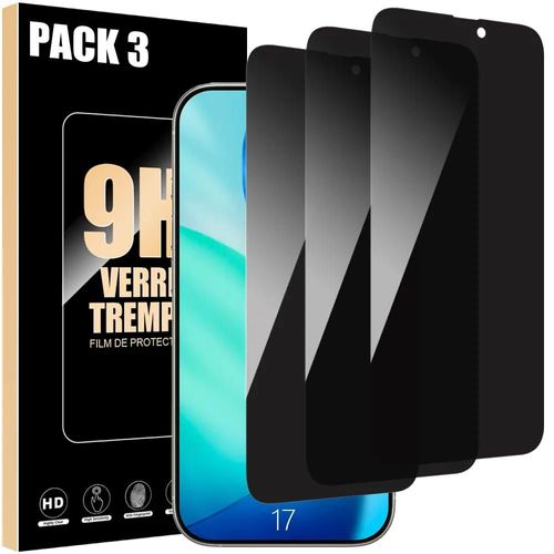 3 Verres Trempés Anti-Espion Pour Iphone 17, Protection D'écran Anti-Rayures 9h - Efconnection