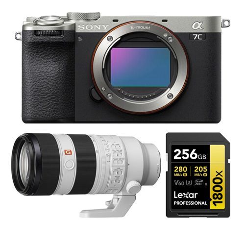 Sony Alpha A7C II Corps Argent+Sony FE 70-200mm f2.8 GM OSS II + Lexar 256Go Professional 1800x UHS-II Carte mémoire SDXC
