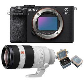 Sony Alpha A7C II noir Boîtier+Sony FE 100-400mm f4.5-5.6 GM OSS+Kingma 2000 mAh (Sony NP-FZ100) batterie