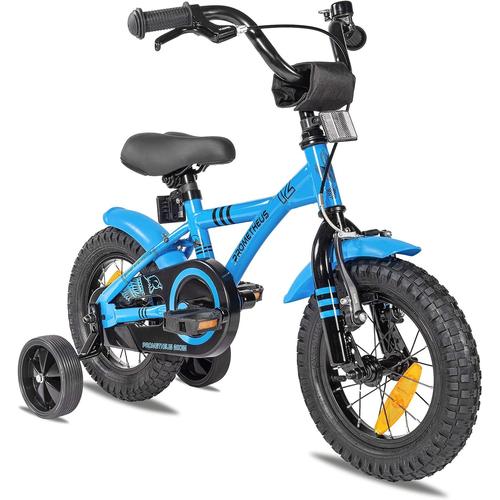 Vélo Enfant 3 Ans Garçon Vélo Fille 12 Pouces A Roulette Pour 3 A 5 Ans - Bmx En Bleu