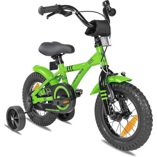 Vélo Enfant 3 Ans Garçon Vélo Fille 12 Pouces A Roulette Pour 3 A 5 Ans - Bmx En Vert