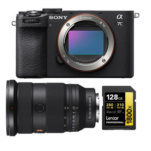Sony Alpha A7C II Corps Noir+Sony FE 24-70mm f2.8 GM II+Carte mémoire SDXC Lexar Professional 128Go 1800x UHS-II