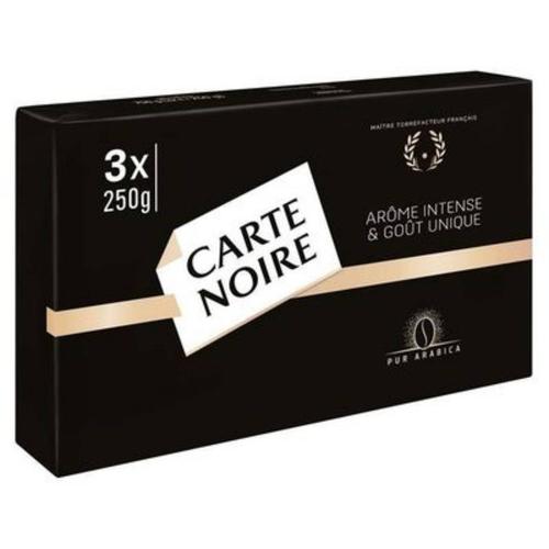 Lot de 3 paquets café CARTE NOIRE moulu Arome Intense Pur Arabica 250g x 3