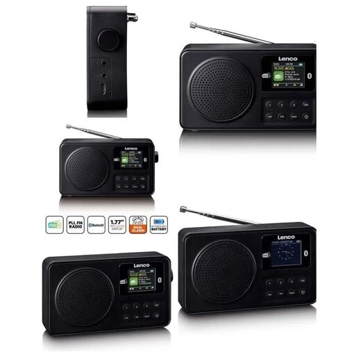 Radio Réveil Portable DAB+/FM - LENCO - PDR-033BK - B