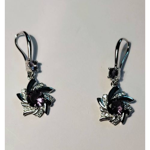 Boucles D'oreilles Élégantes En Forme De Goutte D'eau En Zircon Flocon De Neige Bleu Plaqué Or 18 Carats Bijoux D'oreille Floraux