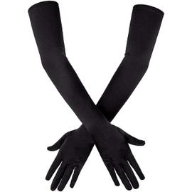 Gant en velours noir pour femme, ceinture en soie, élégant, pour