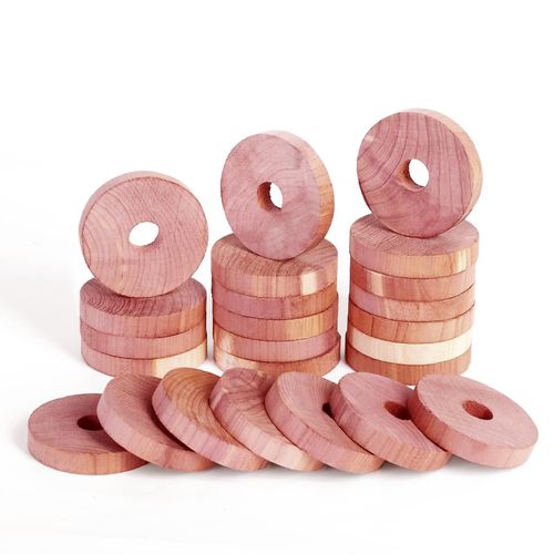Anneaux de cèdre pour cintres, bloc de cèdre pour le rangement des vêtements, bois de cèdre aromatique naturel pour placards et tiroirs, 24 pièces