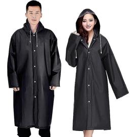 Generic Manteau de pluie réutilisables, imperméables portables EVA avec  capuche, Noir à prix pas cher