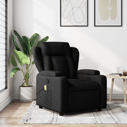 Vidaxl Fauteuil De Massage Inclinable Noir Tissu